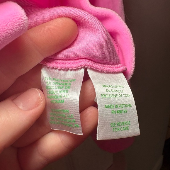 Lilly Pulitzer Larina Velour Zip Up Hoodie Lilac Rose Pink Size L - Picture 7 of 8